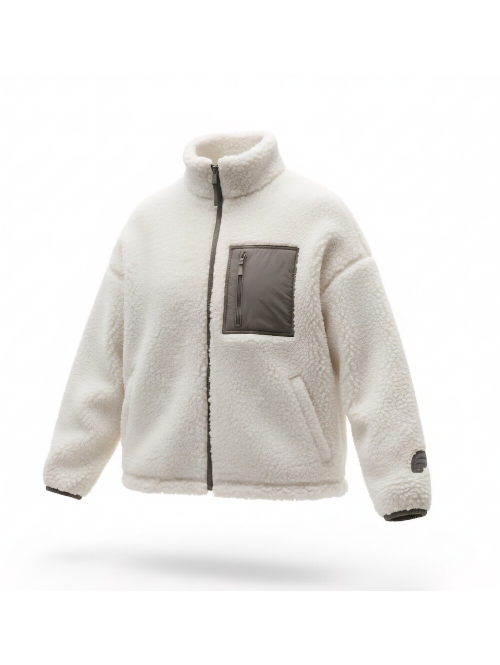 Fabletics Rylan Teddy Bear Fleece Jacket Egret Off White Size Small S/6 New